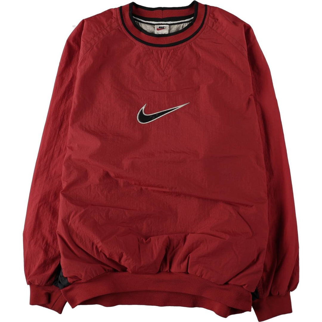 90'S Nike Center Logo Nylon Pullover, Men's Size XL (Equivalent), Vintage Nylon red type Vintage Second Hand