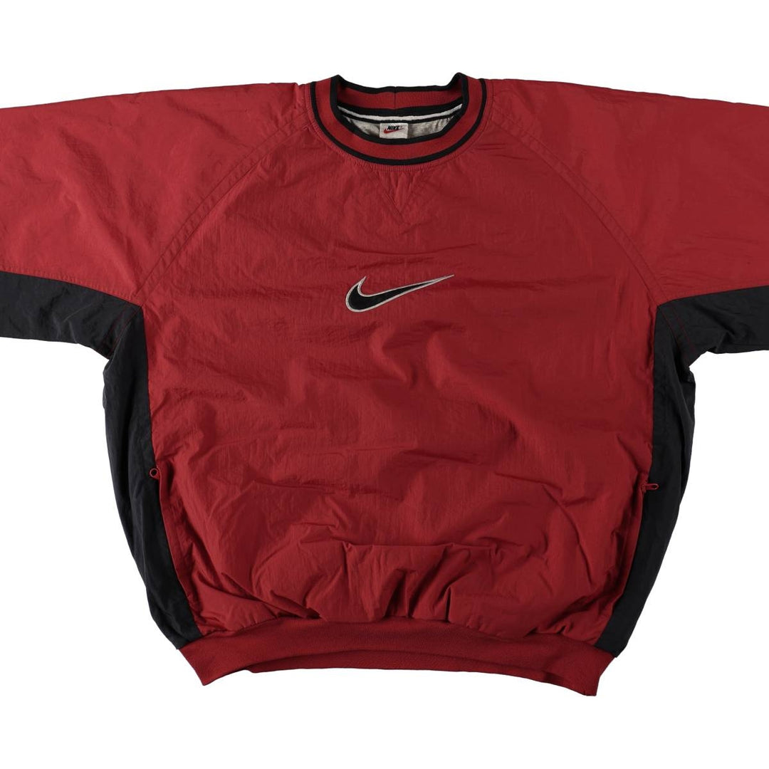 90'S Nike Center Logo Nylon Pullover, Men's Size XL (Equivalent), Vintage Nylon red type Vintage Second Hand
