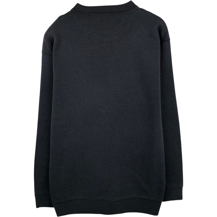 90'S ONEITA Plain Blank Sweatshirt, Made in USA, Men's XL equivalent, Vintage polyester black type Vintage Second Hand