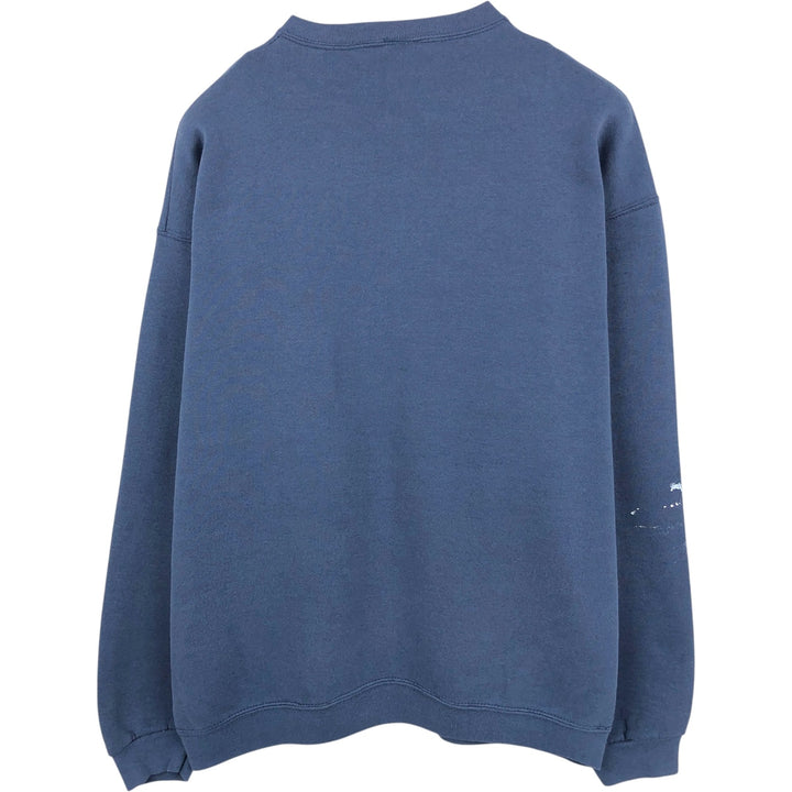 90'S BVD plain blank sweatshirt, sweatshirt, made in USA, men's XL size, vintage cotton blue type Vintage Second Hand