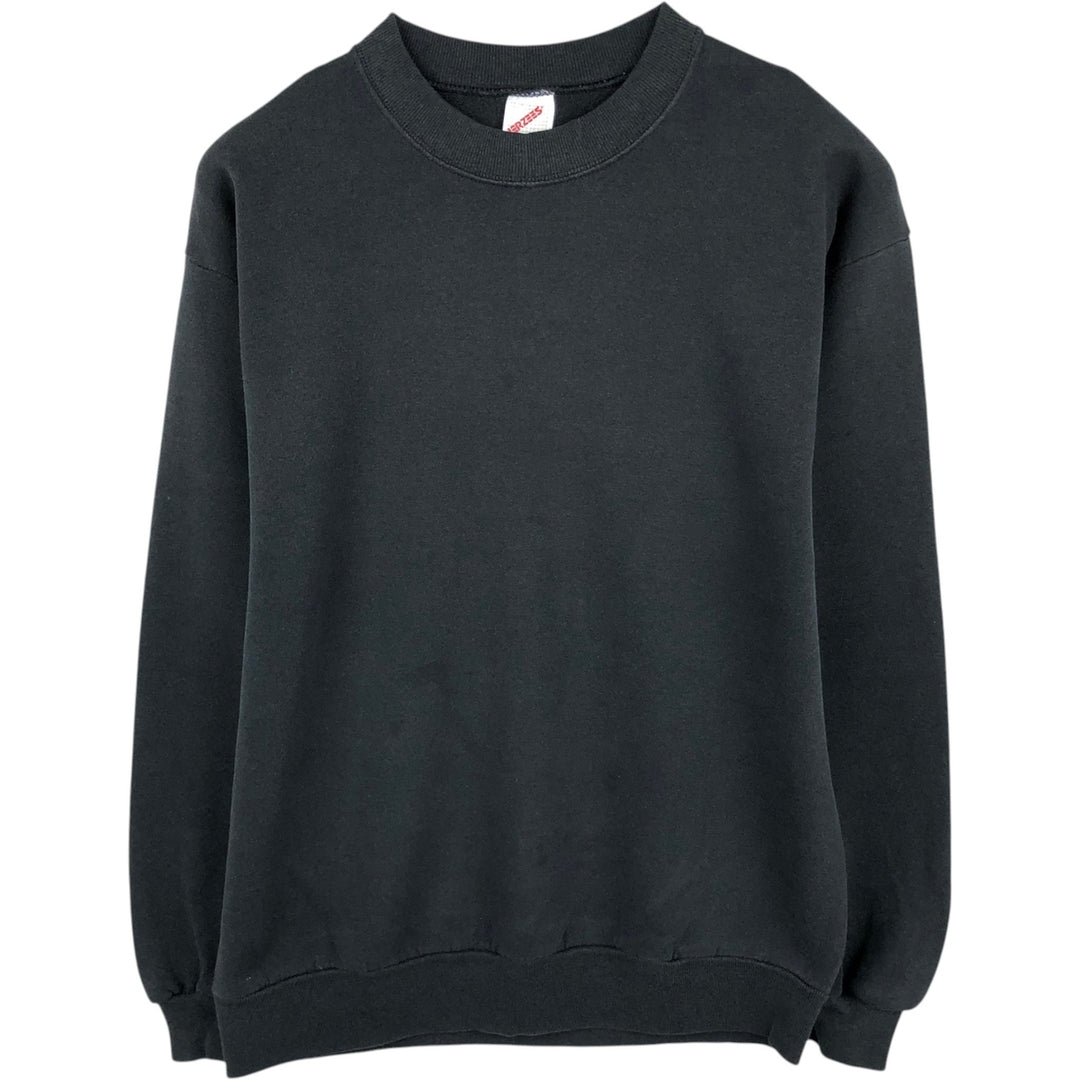 80s-90'S Jerzees Plain Blank Sweatshirt Trainer Made in USA Men's Size L Vintage cotton black type Vintage Second Hand