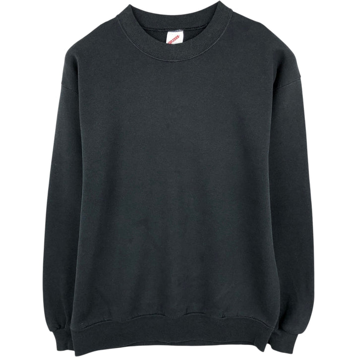 80s-90'S Jerzees Plain Blank Sweatshirt Trainer Made in USA Men's Size L Vintage cotton black type Vintage Second Hand