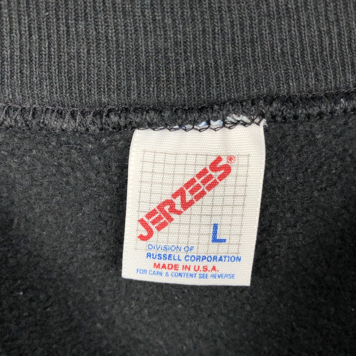 80s-90'S Jerzees Plain Blank Sweatshirt Trainer Made in USA Men's Size L Vintage cotton black type Vintage Second Hand