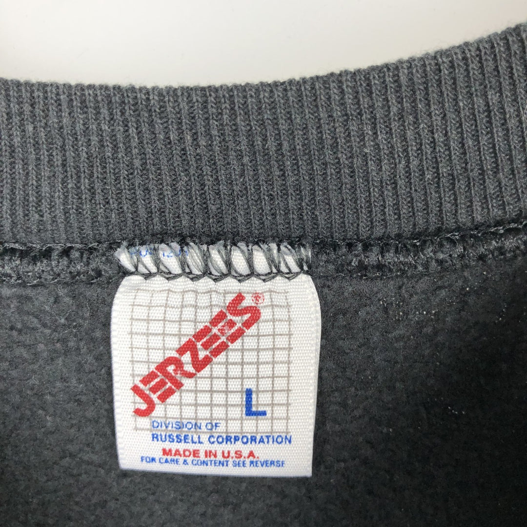 90'S Jerzees Plain Blank Sweatshirt Trainer Made in USA Men's Size L Vintage cotton black type Vintage Second Hand