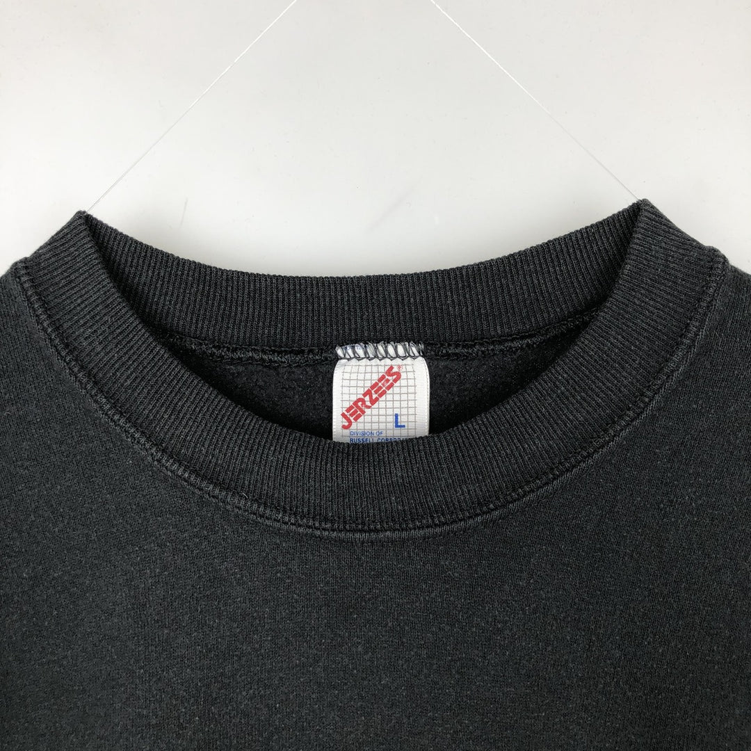 90'S Jerzees Plain Blank Sweatshirt Trainer Made in USA Men's Size L Vintage cotton black type Vintage Second Hand