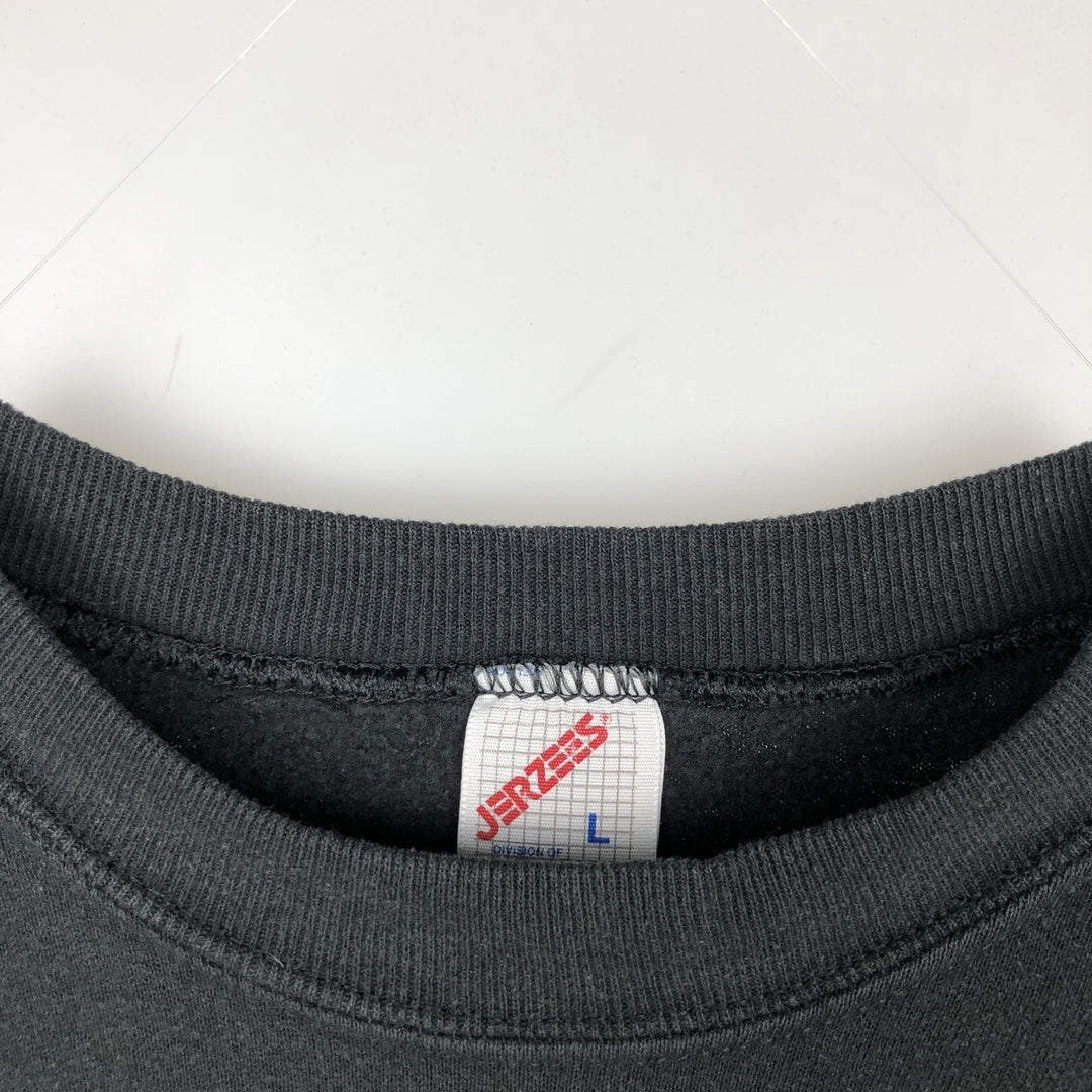 90'S Jerzees Plain Blank Sweatshirt Trainer Made in USA Men's Size L Vintage cotton black type Vintage Second Hand