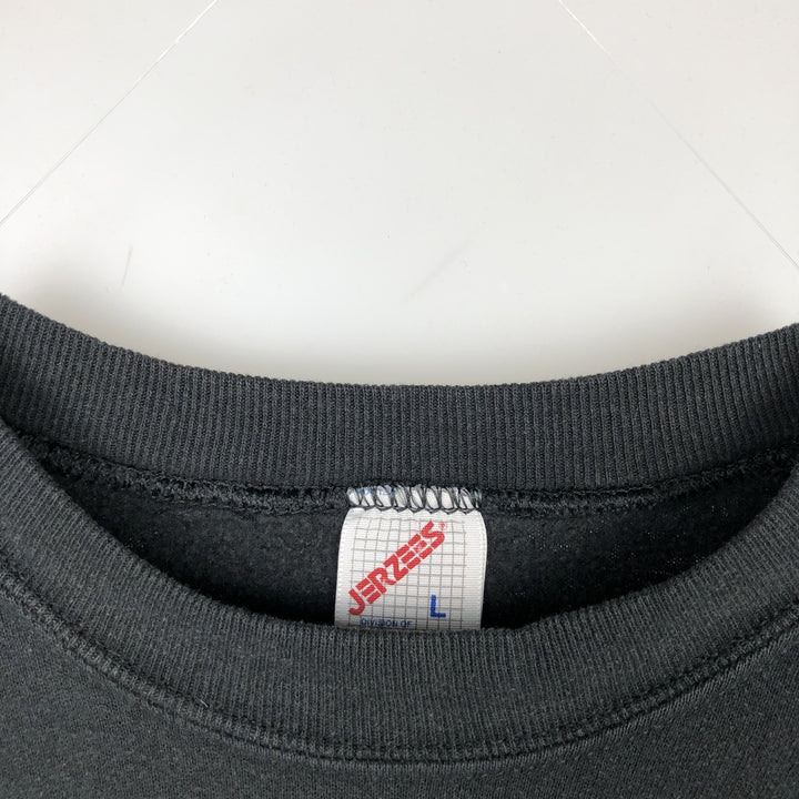 90'S Jerzees Plain Blank Sweatshirt Trainer Made in USA Men's Size L Vintage cotton black type Vintage Second Hand