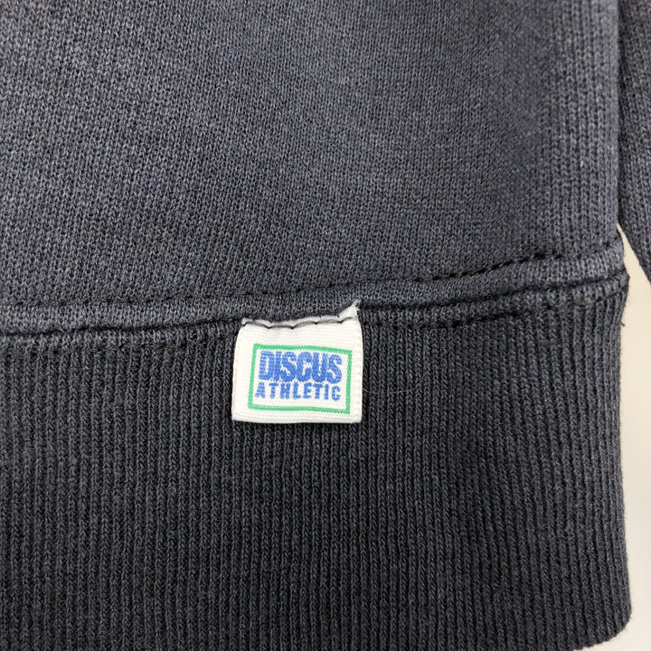 90'S Discus Athletic Plain Blank Sweatshirt, Made in USA, Men's Size L (Equivalent), Vintage cotton Charcoal Vintage Second Hand