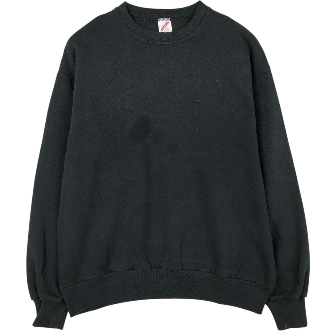90'S Jerzees Plain Blank Sweatshirt Trainer Made in USA Men's Size L Vintage cotton black type Vintage Second Hand