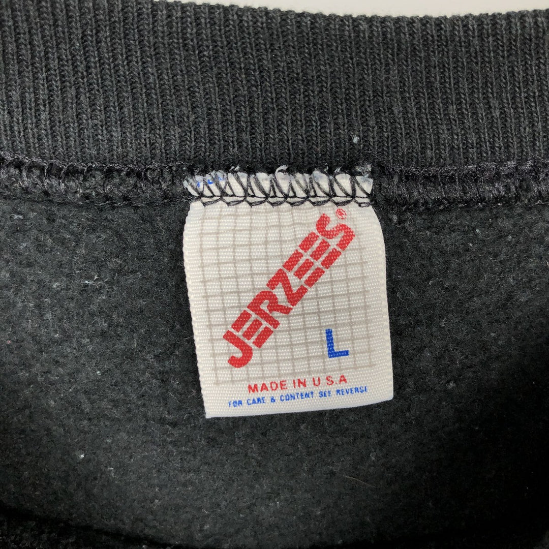 90'S Jerzees Plain Blank Sweatshirt Trainer Made in USA Men's Size L Vintage cotton black type Vintage Second Hand