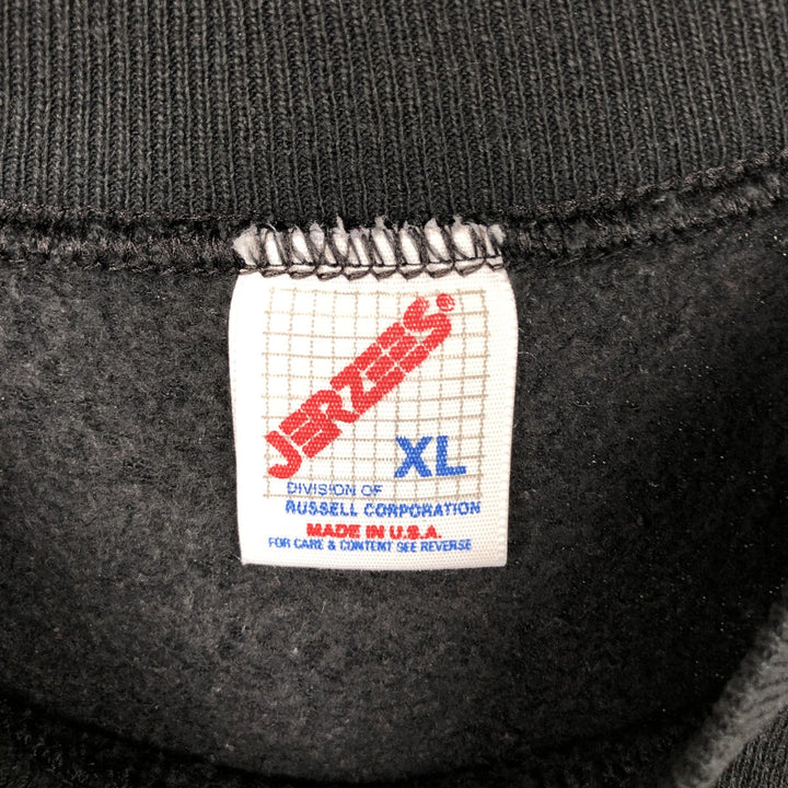 90'S Jerzees Plain Blank Sweatshirt Trainer Made in USA Men's XL Vintage cotton black type Vintage Second Hand