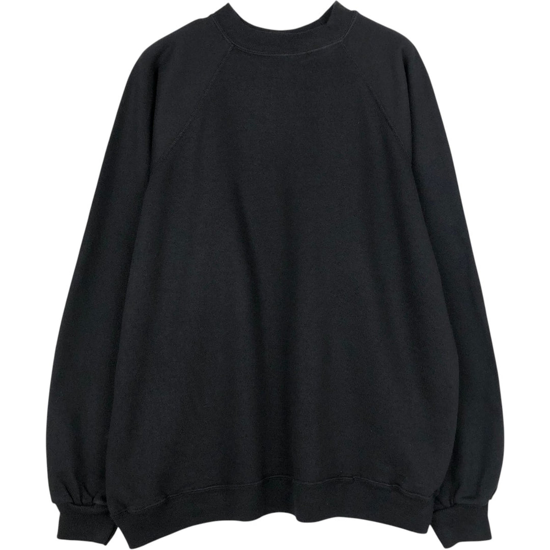 90'S Hanes plain blank sweatshirt, made in USA, men's XL size, vintage cotton black type Vintage Second Hand