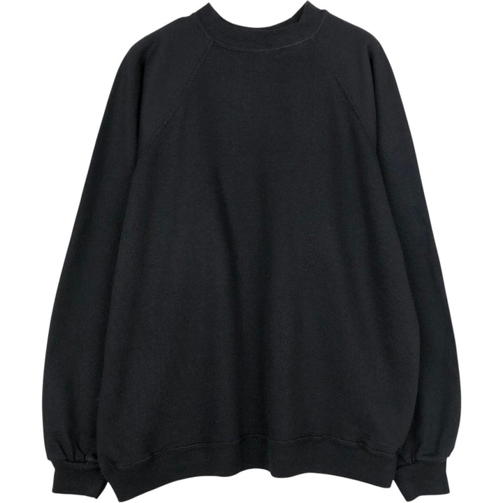90'S Hanes plain blank sweatshirt, made in USA, men's XL size, vintage cotton black type Vintage Second Hand