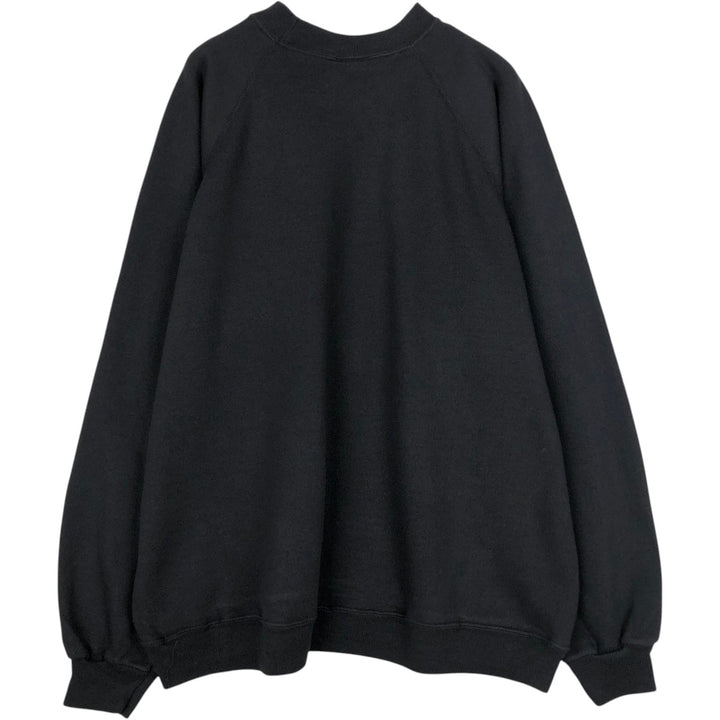 90'S Hanes plain blank sweatshirt, made in USA, men's XL size, vintage cotton black type Vintage Second Hand