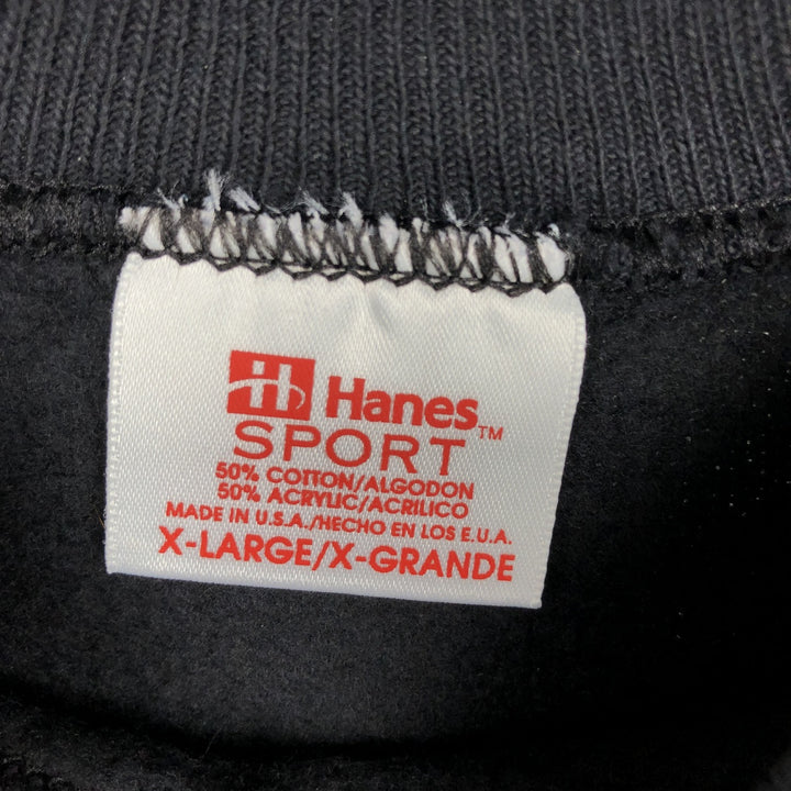 90'S Hanes plain blank sweatshirt, made in USA, men's XL size, vintage cotton black type Vintage Second Hand