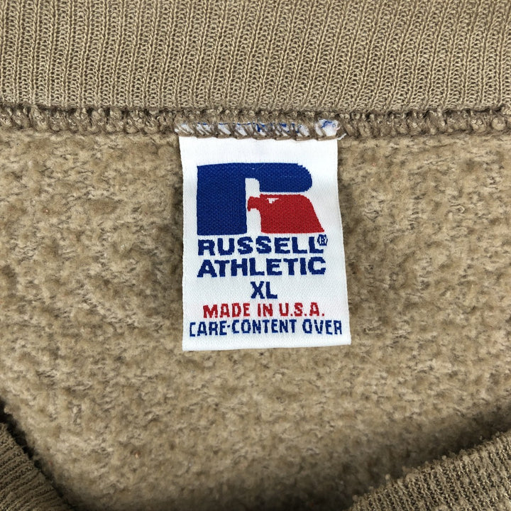 90'S Russell plain blank sweatshirt, sweatshirt, made in USA, men's XL size, vintage cotton Beige type Vintage Second Hand