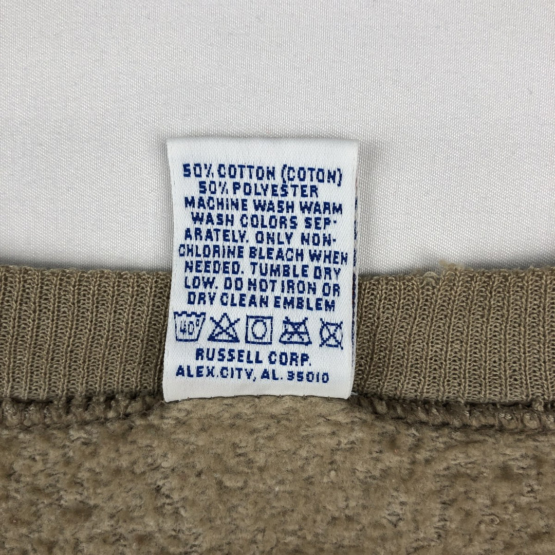 90'S Russell plain blank sweatshirt, sweatshirt, made in USA, men's XL size, vintage cotton Beige type Vintage Second Hand