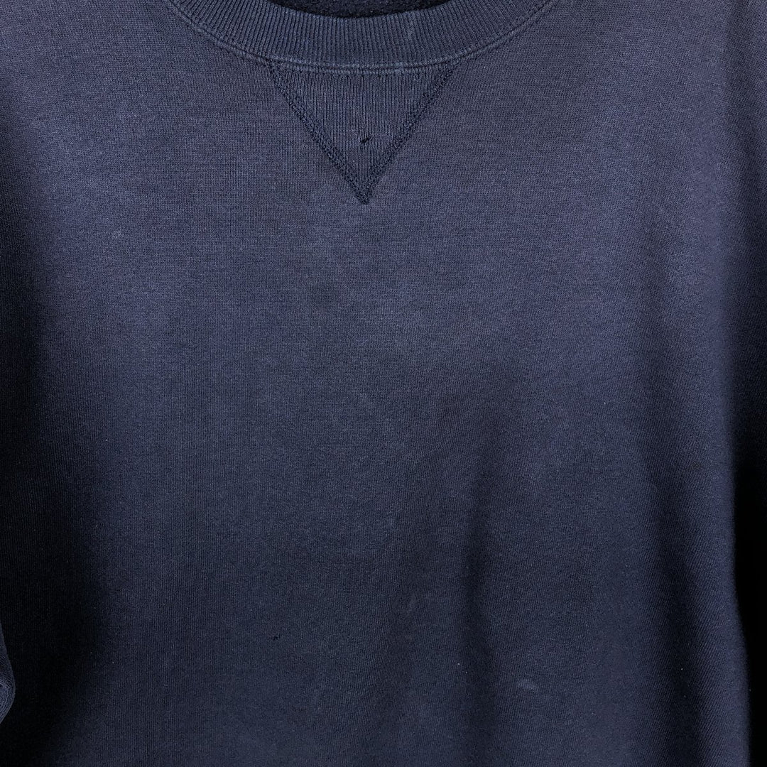 90'S Russell plain blank sweatshirt, sweatshirt, men's XL size, vintage cotton Navy blue Vintage Second Hand