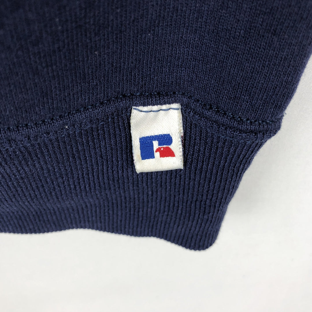 90'S Russell plain blank sweatshirt, sweatshirt, made in USA, men's XL size, vintage cotton navy blue type Vintage Second Hand