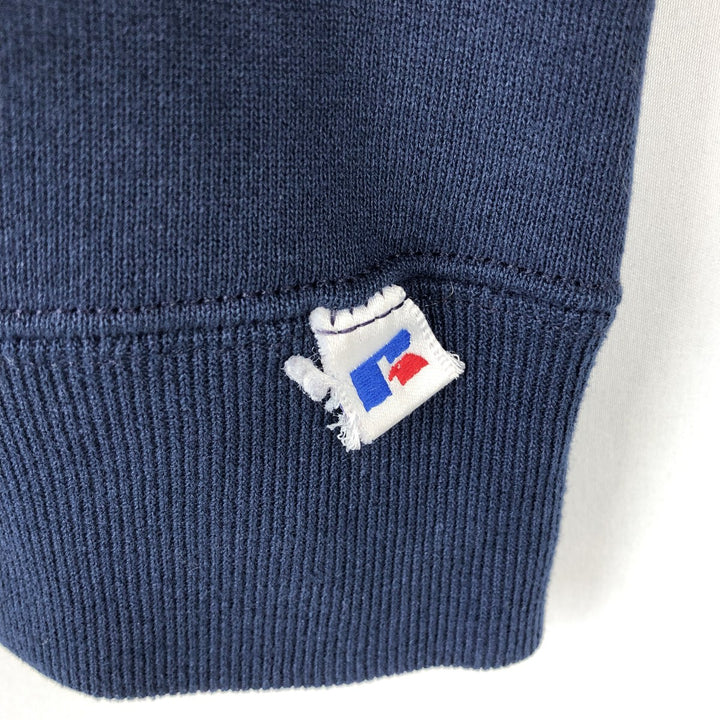 90'S Russell plain blank sweatshirt, sweatshirt, made in USA, men's XL size, vintage cotton navy blue type Vintage Second Hand