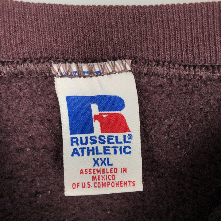 90'S Russell plain blank sweatshirt, sweatshirt, men's XXL size, vintage cotton red type reddish brown Vintage Second Hand