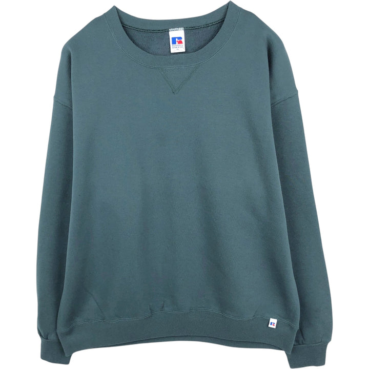 90'S Russell Athletic Plain Blank Sweatshirt, Men's Size XL (Equivalent), Vintage cotton Charcoal Vintage Second Hand