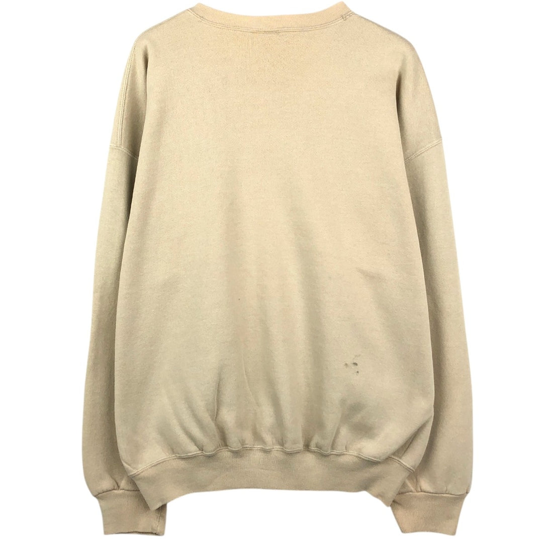 90'S Russell plain blank sweatshirt, sweatshirt, men's XXL size, vintage cotton unbleached Vintage Second Hand