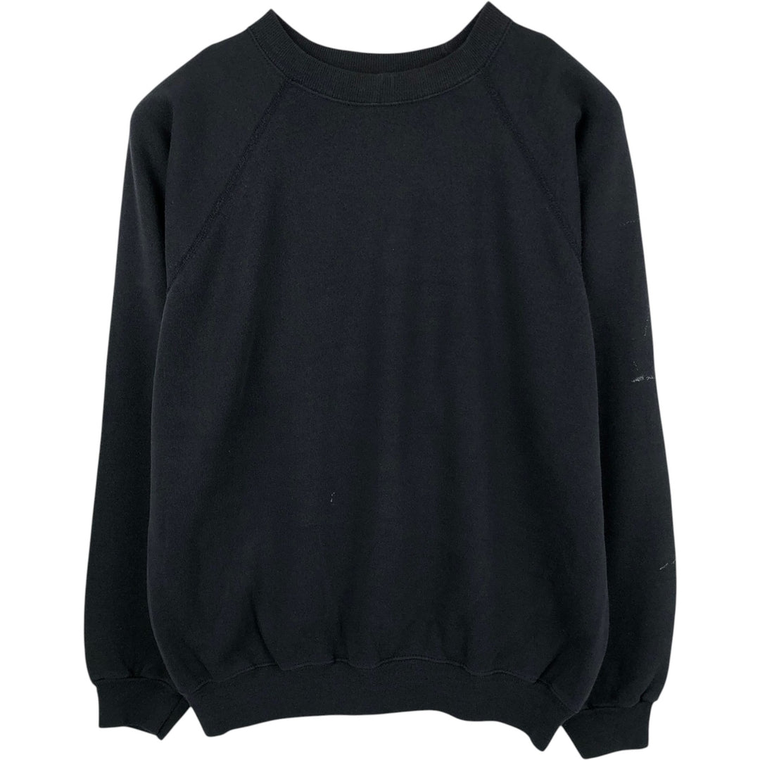 80'S Hanes Blue Tag Plain Blank Sweatshirt Trainer Made in USA Men's XL Vintage cotton black type Vintage Second Hand