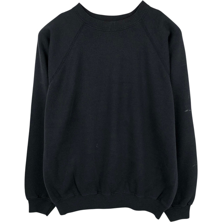 80'S Hanes Blue Tag Plain Blank Sweatshirt Trainer Made in USA Men's XL Vintage cotton black type Vintage Second Hand