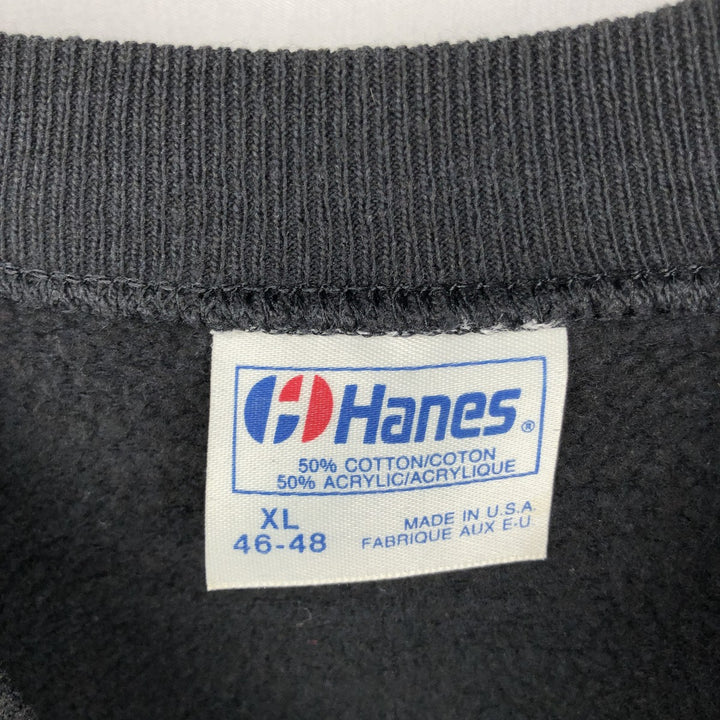 80'S Hanes Blue Tag Plain Blank Sweatshirt Trainer Made in USA Men's XL Vintage cotton black type Vintage Second Hand