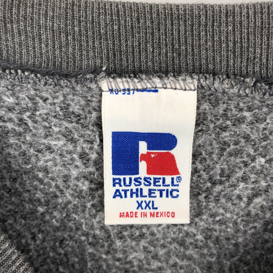 90'S Russell Athletic Plain Blank Sweatshirt, Men's XXL equivalent, Vintage cotton Charcoal Vintage Second Hand