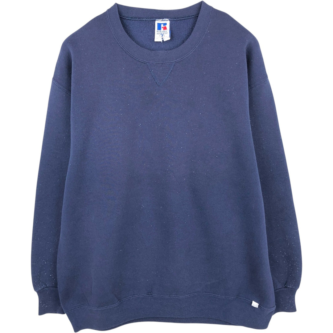 90'S Russell plain blank sweatshirt, sweatshirt, made in USA, men's XXL, vintage cotton navy blue type Vintage Second Hand