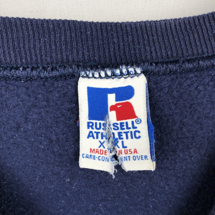 90'S Russell plain blank sweatshirt, sweatshirt, made in USA, men's XXL, vintage cotton navy blue type Vintage Second Hand