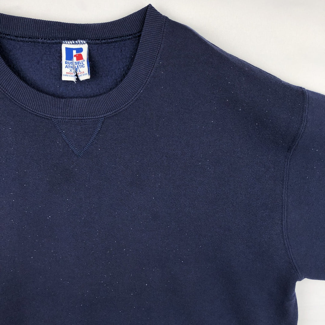 90'S Russell plain blank sweatshirt, sweatshirt, made in USA, men's XXL, vintage cotton navy blue type Vintage Second Hand