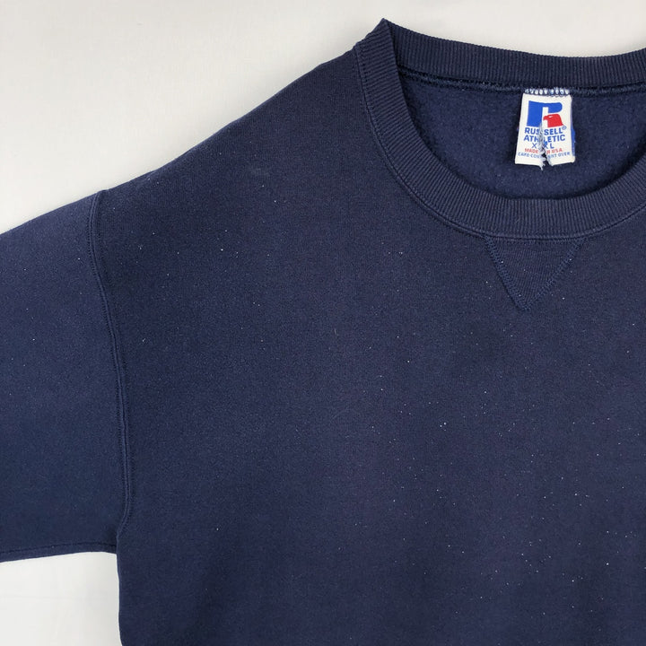90'S Russell plain blank sweatshirt, sweatshirt, made in USA, men's XXL, vintage cotton navy blue type Vintage Second Hand
