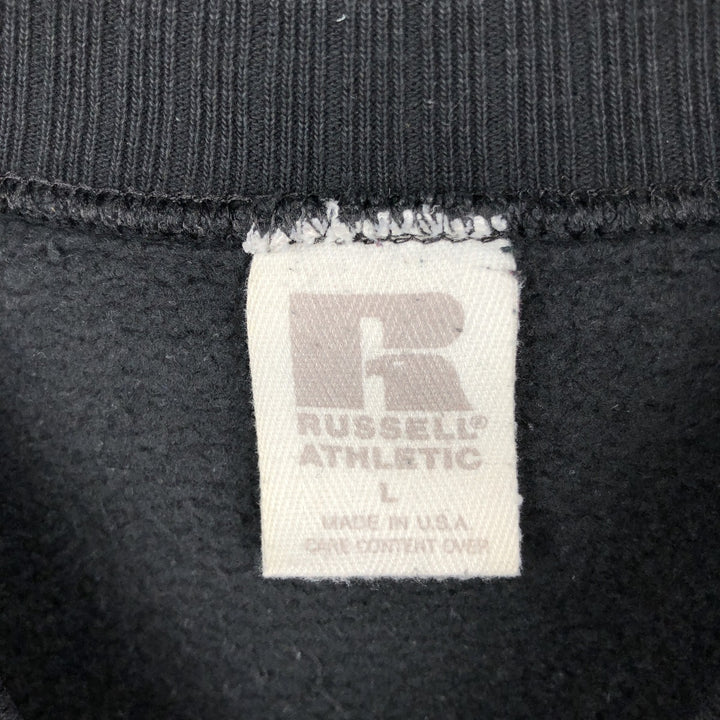 Vintage 90'S Russell ATHLETIC blank sweatshirt, made in the USA, size L, men's cotton black type Vintage Second Hand