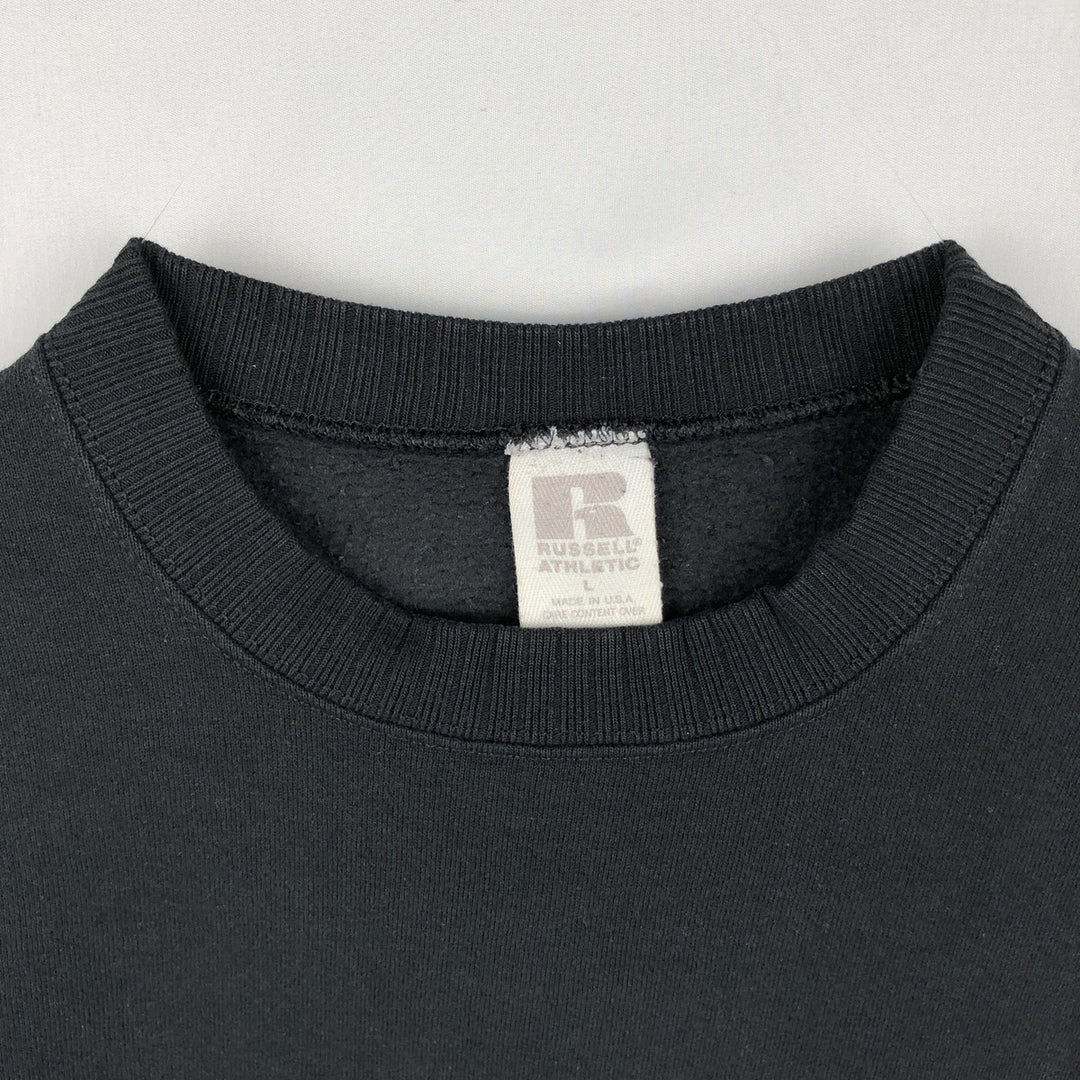Vintage 90'S Russell ATHLETIC blank sweatshirt, made in the USA, size L, men's cotton black type Vintage Second Hand