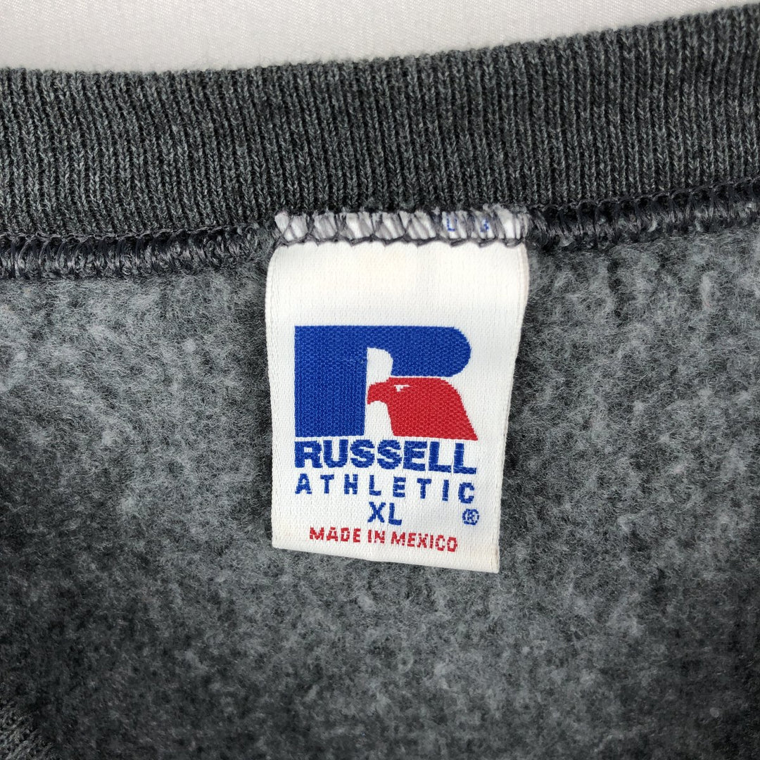 90'S Russell Athletic Plain Blank Sweatshirt, Men's Size XL (Equivalent), Vintage cotton Charcoal Vintage Second Hand