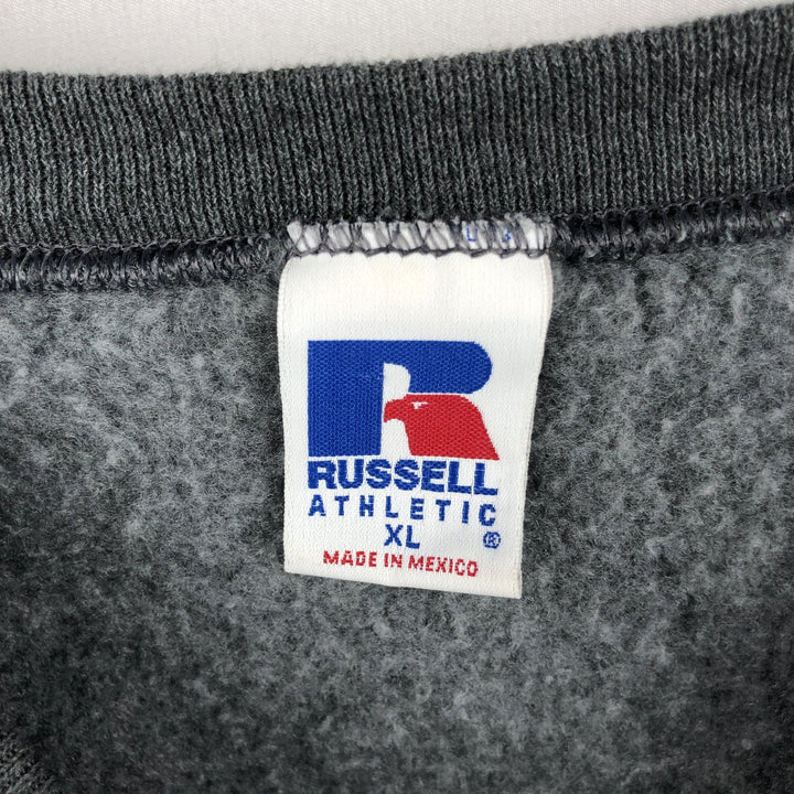 90'S Russell Athletic Plain Blank Sweatshirt, Men's Size XL (Equivalent), Vintage cotton Charcoal Vintage Second Hand
