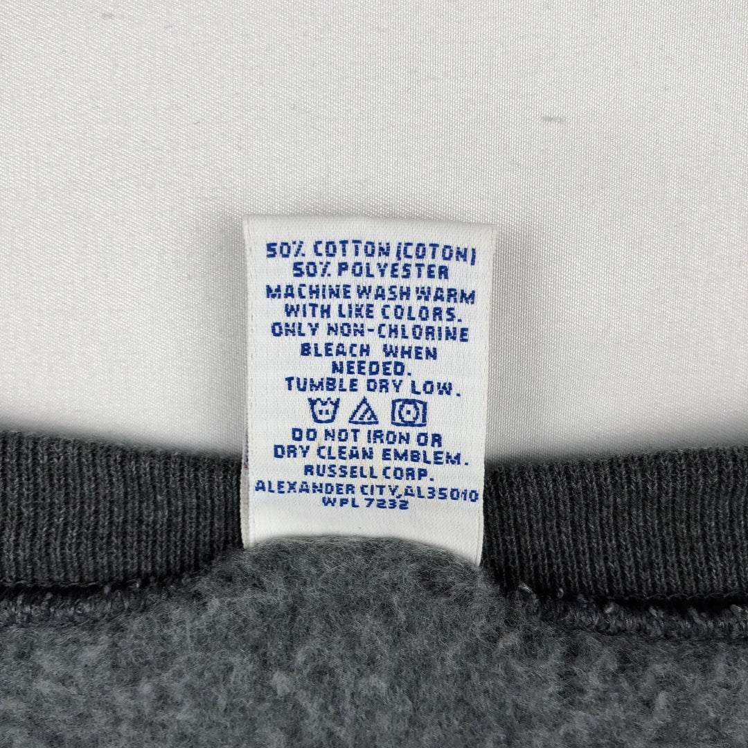 90'S Russell Athletic Plain Blank Sweatshirt, Men's Size XL (Equivalent), Vintage cotton Charcoal Vintage Second Hand