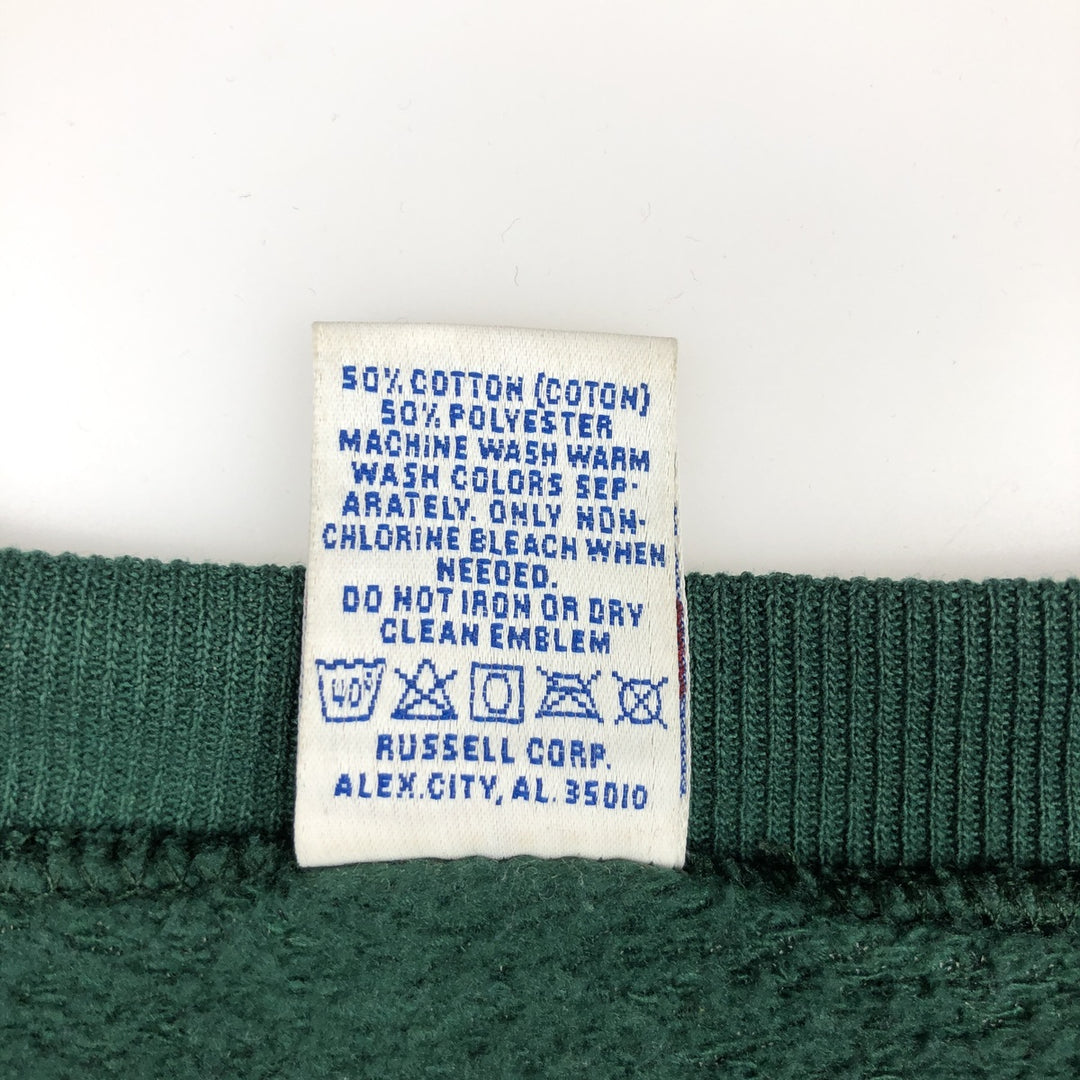 90'S Russell plain blank sweatshirt, sweatshirt, made in USA, men's size M, vintage cotton Green type dark green Vintage Second Hand