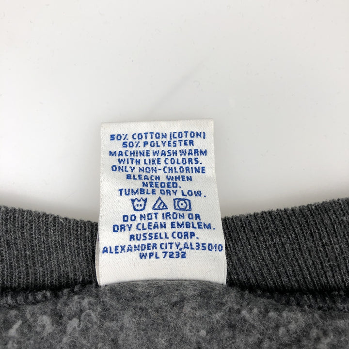 90'S Russell plain blank sweatshirt, sweatshirt, men's XXL size, vintage cotton Charcoal Vintage Second Hand