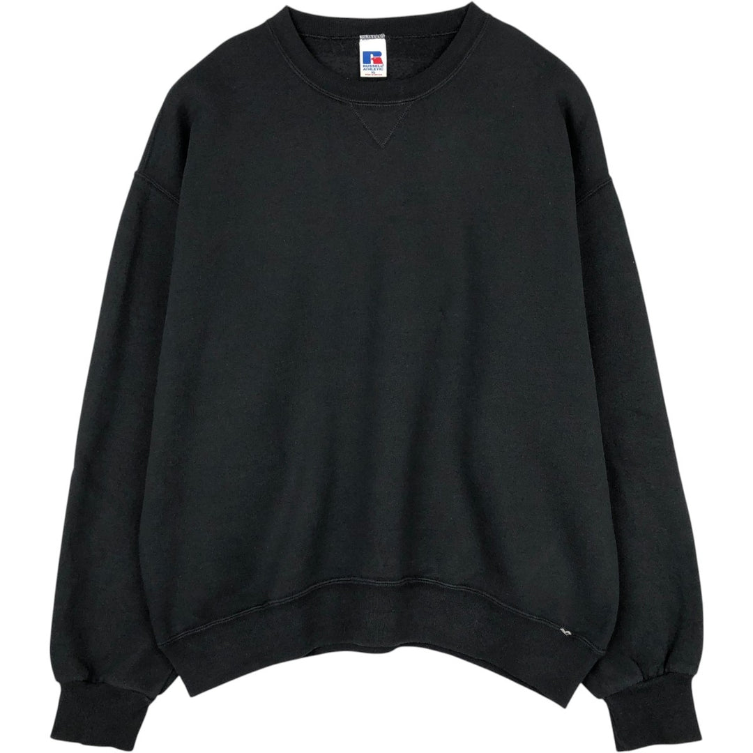 90'S Russell plain blank sweatshirt, sweatshirt, men's XL size, vintage cotton black type Vintage Second Hand