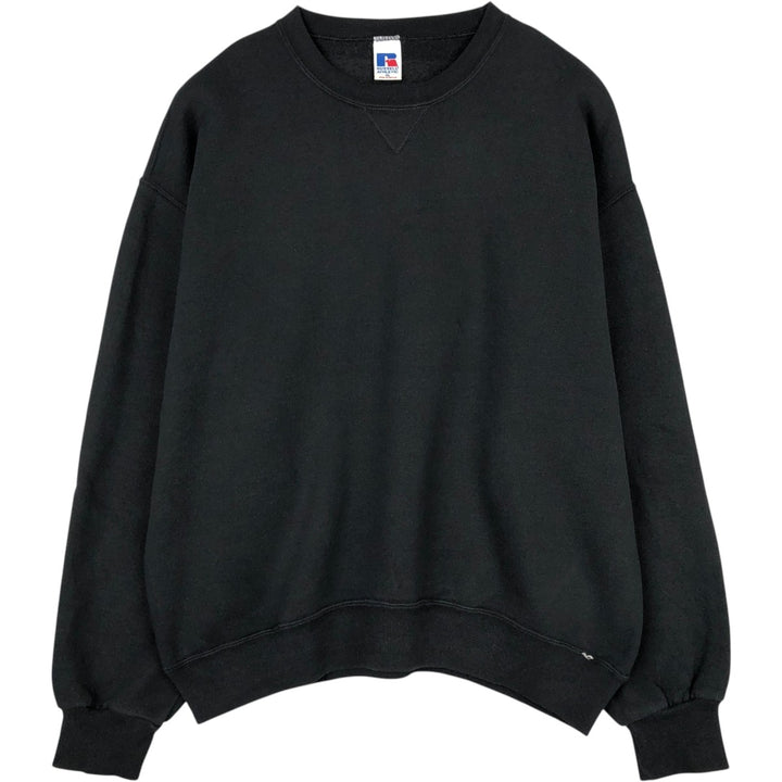 90'S Russell plain blank sweatshirt, sweatshirt, men's XL size, vintage cotton black type Vintage Second Hand
