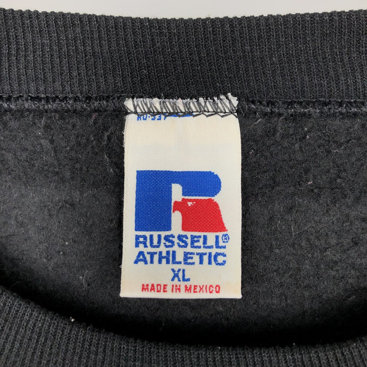 90'S Russell plain blank sweatshirt, sweatshirt, men's XL size, vintage cotton black type Vintage Second Hand
