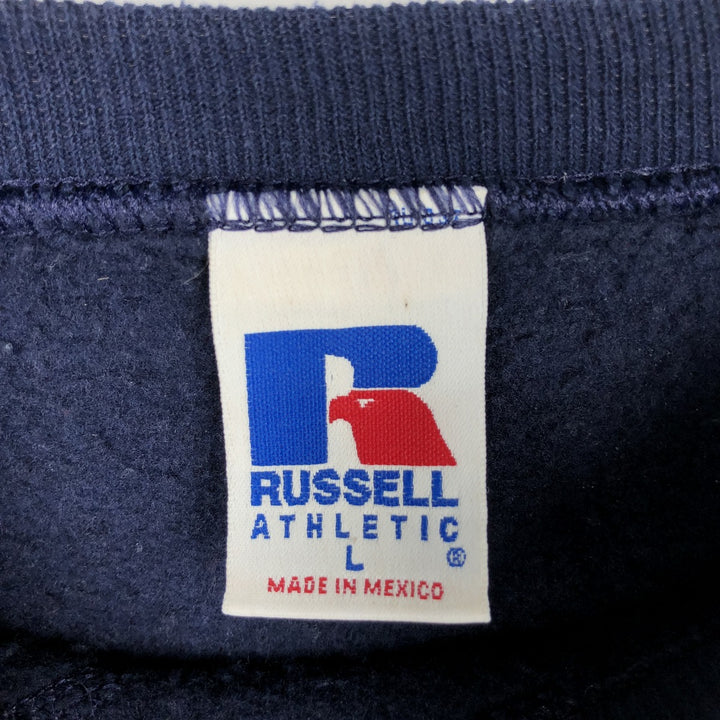 90'S Russell plain blank sweatshirt, sweatshirt, men's size L, vintage cotton navy blue type Vintage Second Hand