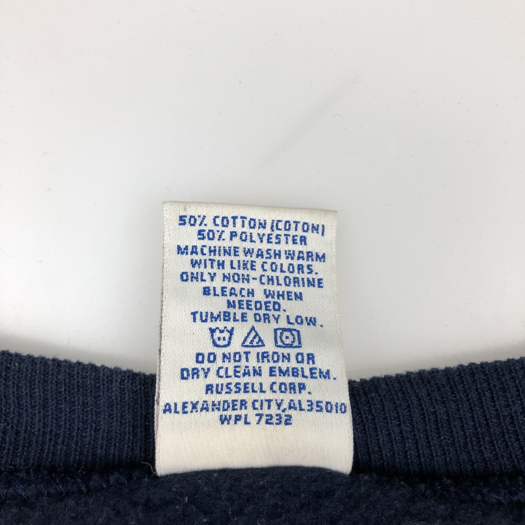 90'S Russell plain blank sweatshirt, sweatshirt, men's size L, vintage cotton navy blue type Vintage Second Hand