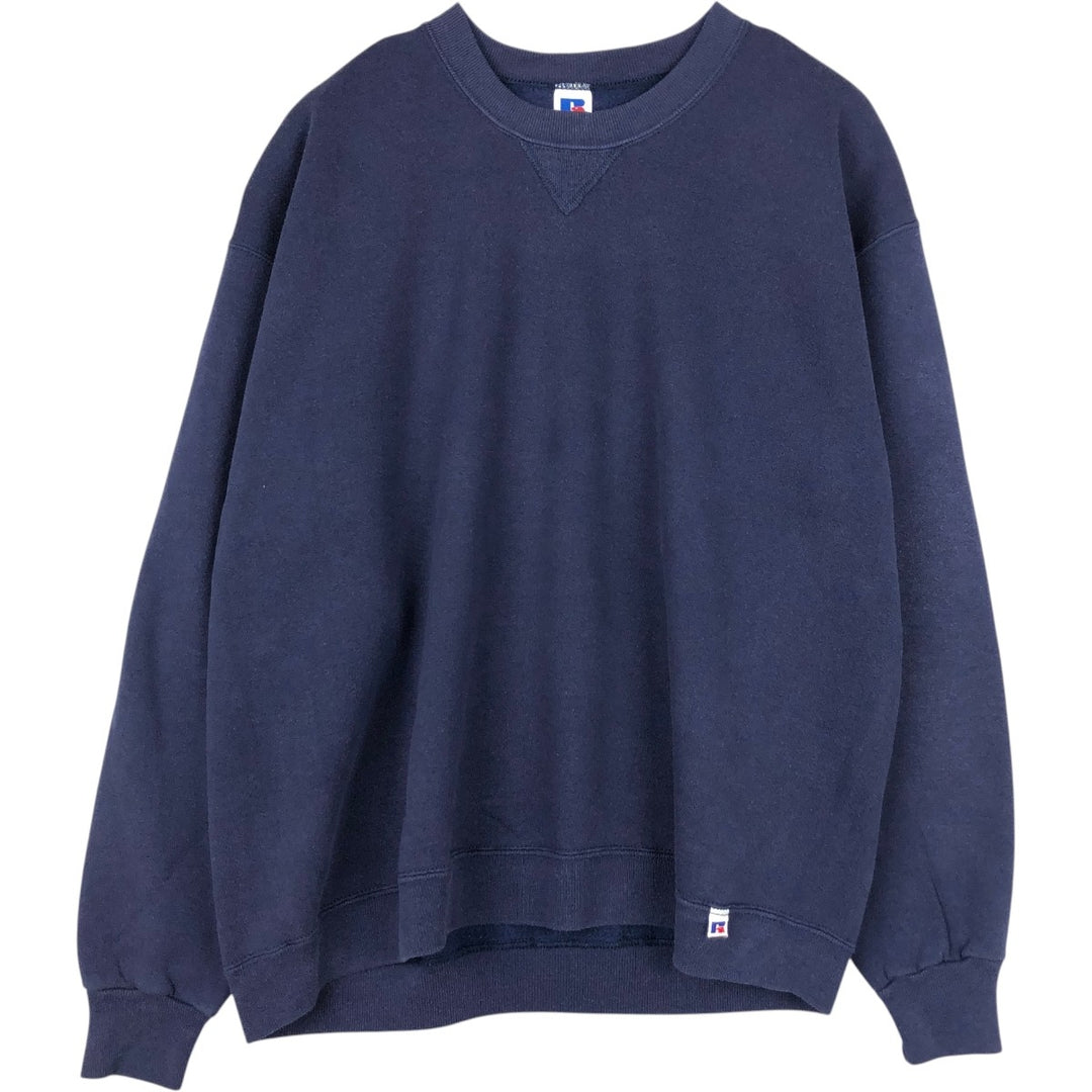 90'S Russell plain blank sweatshirt, sweatshirt, made in USA, men's XXL, vintage cotton navy blue type Vintage Second Hand