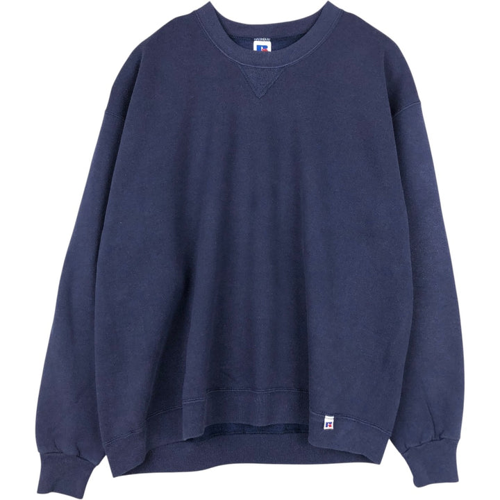 90'S Russell plain blank sweatshirt, sweatshirt, made in USA, men's XXL, vintage cotton navy blue type Vintage Second Hand