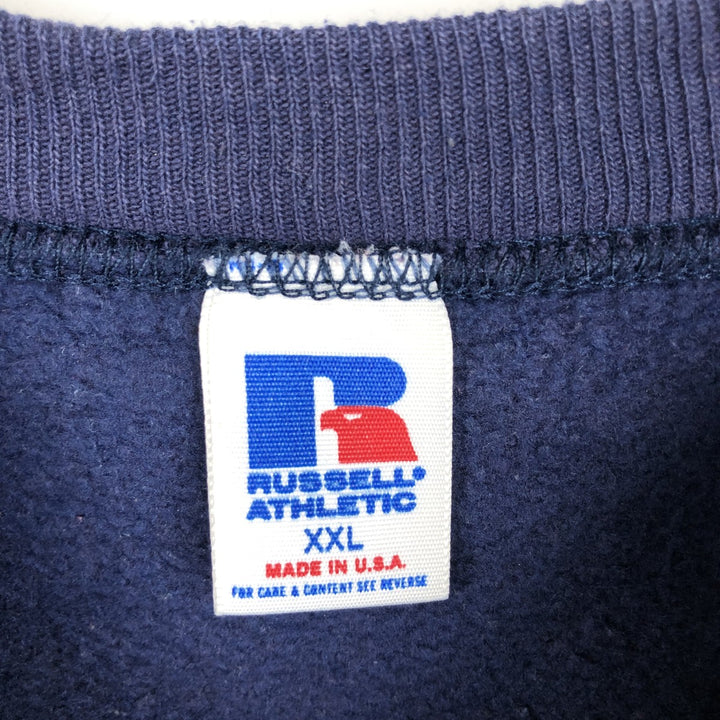 90'S Russell plain blank sweatshirt, sweatshirt, made in USA, men's XXL, vintage cotton navy blue type Vintage Second Hand